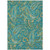 9' X 12' Teal Paisley Washable Non Skid Indoor Outdoor Area Rug