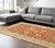 6' X 9' Red And Gray Wool Oriental Hand Knotted Area Rug