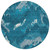 8' Navy Blue And Teal Blue Round Abstract Washable Indoor Outdoor Area Rug