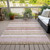 9' X 12' Pink And Beige Striped Washable Indoor Outdoor Area Rug