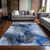 10' X 14' Ivory Blue and Gray Abstract Washable Non Skid Indoor Outdoor Area Rug