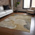 9' X 12' Brown Abstract Washable Indoor Outdoor Area Rug