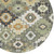 8' Fern Green Gold And Charcoal Round Southwestern Washable Indoor Outdoor Area Rug