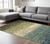 7' X 10' Blue And Brown Abstract Area Rug