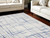 8' X 12' Ivory and Blue Abstract Geometric Distressed Non Skid Area Rug
