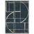 3' X 5' Blue And Ivory Geometric Area Rug