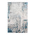 2' X 3' Gray Blue And Ivory Abstract Area Rug With Fringe