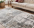 5' X 8' Ivory Gray And Brown Abstract Area Rug With Fringe
