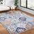 Navy Patchwork Distressed Washable Area Rug