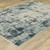 8' X 11' Beige And Blue Abstract Distressed Area Rug With Fringe