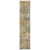 12' Beige And Gold Abstract Runner Rug With Fringe