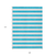 9' X 12' Teal and White Striped Washable Indoor Outdoor Area Rug