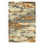 5' X 8' Orange Ivory And Green Wool Abstract Hand Tufted Area Rug