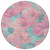 Mauve Round Floral Washable Indoor Outdoor Area Rug