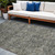 9' X 12' Brown and Black Oriental Washable Non Skid Indoor Outdoor Area Rug