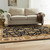 5' X 8' Black Gold And Tan Oriental Hand Tufted Area Rug