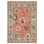 8' X 11' Salmon Blue And Yellow Oriental Area Rug With Fringe