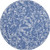 8' Ivory and Blue Floral Distressed Round Rug