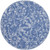 8' Ivory and Blue Floral Distressed Round Rug