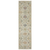 10' Beige And Green Wool Oriental Hand Knotted Runner Rug With Fringe
