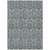 10' X 14' Blue and Cream Damask Washable Non Skid Indoor Outdoor Area Rug