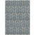 10' X 14' Blue and Cream Damask Washable Non Skid Indoor Outdoor Area Rug