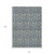 10' X 14' Blue and Cream Damask Washable Non Skid Indoor Outdoor Area Rug
