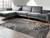 9' X 13' Ivory Black and Gray Botanical Leaves Non Skid Area Rug