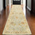 10' Blue And Sand Wool Oriental Hand Knotted Runner Rug