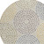 8' Beige Brown And Gray Round Geometric Washable Indoor Outdoor Area Rug