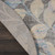 5' Beige Gray And Blue Botanical Leaves Round Rug