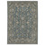 7' X 10' Blue And Beige Oriental Area Rug With Fringe