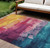 8' X 10' Merlot And Blush Abstract Washable Indoor Outdoor Area Rug