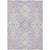 8' X 10' Lavender Gray And Beige Floral Washable Indoor Outdoor Area Rug