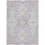8' X 10' Lavender Gray And Beige Floral Washable Indoor Outdoor Area Rug