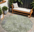 8' Green And Gray Round Abstract Washable Indoor Outdoor Area Rug