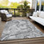 10' X 14' Gray and Ivory Abstract Washable Non Skid Indoor Outdoor Area Rug