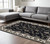 8' X 11' Navy Blue And Ivory Oriental Area Rug With Fringe