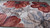 7' X 10' Red and Beige Floral Distressed Area Rug