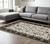 7' X 10' Ivory Oriental Area Rug With Fringe