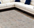 10' X 14' Tan Brown and Blue Floral Hand Woven Distressed Area Rug With Fringe
