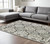 8' X 11' Blue Ivory And Charcoal Medallion Area Rug