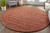 8' Orange and Red Round Wool Hand Woven Area Rug