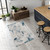 2' X 2' Blue Cream And Gray Abstract Square Rug