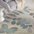 7' X 10' Ivory Gray And Blue Botanical Leaves Area Rug