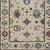 8' X 11' Ivory Blue And Light Brown Floral Area Rug With Fringe