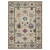 8' X 11' Ivory Blue And Light Brown Floral Area Rug With Fringe