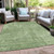 8' X 10' Green And Light Green Geometric Washable Indoor Outdoor Area Rug