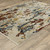10' X 13' Beige Rust And Light Blue Abstract Distressed Area Rug With Fringe
