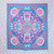 88" X 84" Blue Red And White Floral Cotton Hanging Tapestry